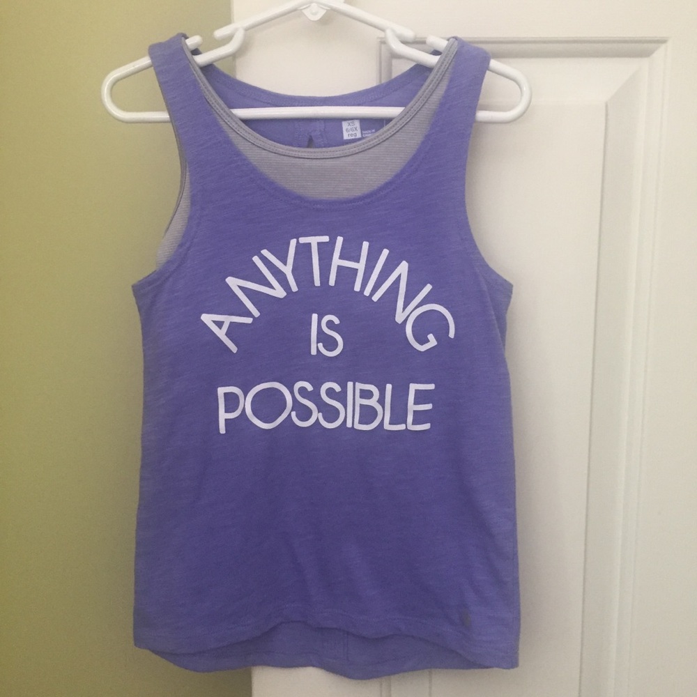 Xersion girls tank with built in bra sz XS 6/6X